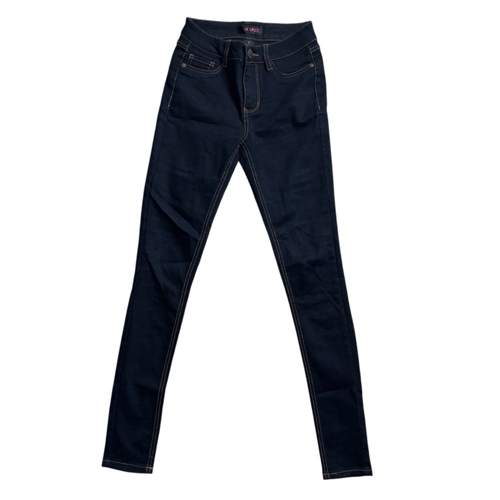 Blue Spice Dark Wash Blue Mid Rise Skinny Jeans Size 1